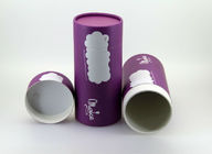 優雅な紫色の円柱クラフト紙は茶/食糧/化粧品の包装のための包装を缶詰にします