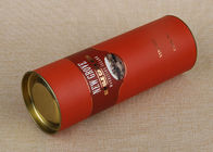 再生利用できるシリンダー赤いペーパー合成の缶のワインはできま平らなふたによって包みます