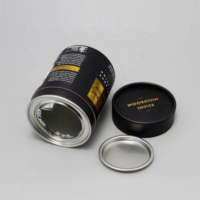 Custom Printed Round Paper Tube Packaging with Easy Open End and Metal Lid for Food Snacks Powder Nuts