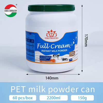 Customizable Food Grade PET Plastic Jar with Screw Top for Powdered Milk and Snacks