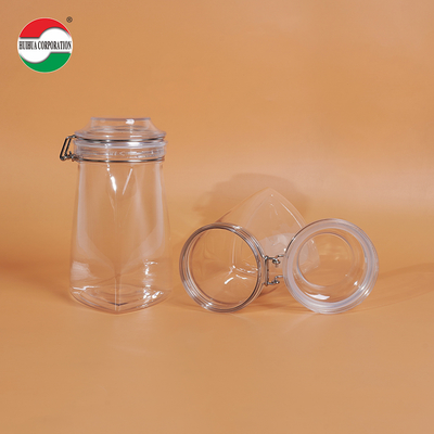 1080ML PET Clear PET Plastic Bottle Cylinder Jar Sealed Jars For Food Cover Lid Storage Solution