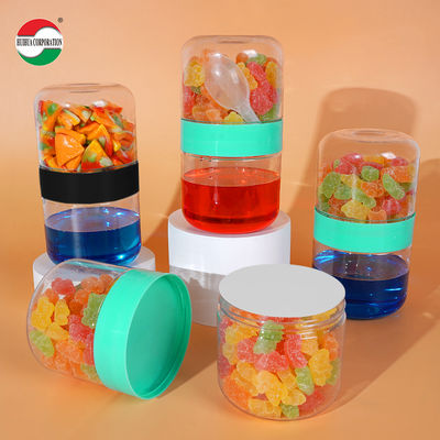 Food Grade PET Double Sided Bottle Clear Plastic Cylinder Clear Plastic Cylinder Screw Lid Easy Open End