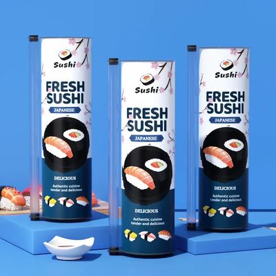 60*220mm Food Grade Biodegradable Customized Printed Paper Tube Sushi Push Pop Packaging Canister