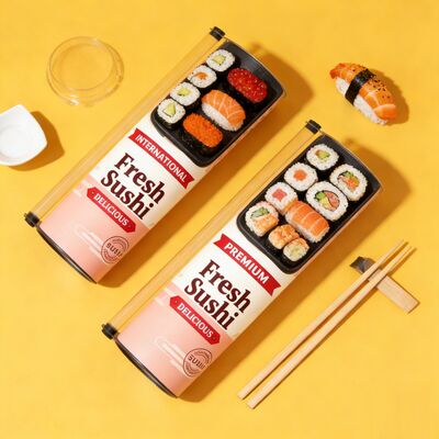 Eco-Friendly Food Grade Paper Composite Can with Push-Up Mechanism for Sushi Tube Packaging