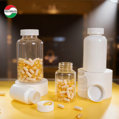 Factory Direct Sales HDPE Medicine Plastic Bottle with Gasket for Vitamin Supplement Pill Empty Jar Packaging