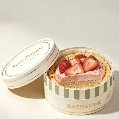Eco-friendly Custom Color Craft Paper Tube Box for Bakery Cake & Pastry Packaging