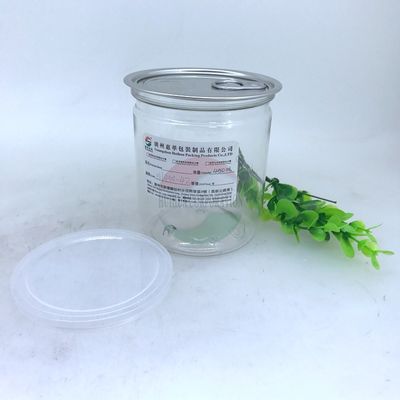 100ml 200ml 300ml Food Grade Pet Cans Clear Plastic Jars With Pe Lid And Aluminum Metal Lid
