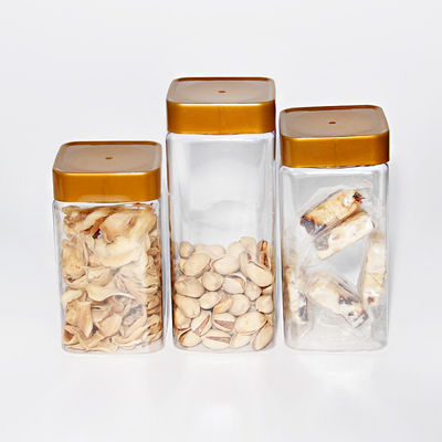 Food Grade PET Square Plastic Can with Screw Cap 400ml-800ml