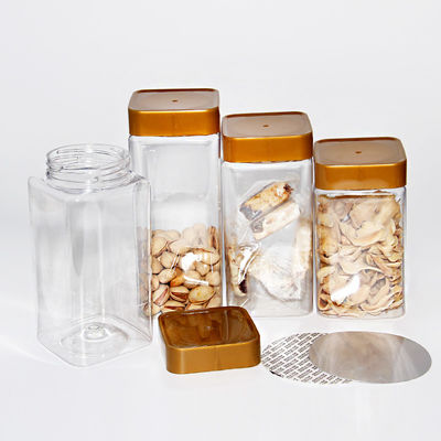 Food Grade PET Square Plastic Can with Screw Cap 400ml-800ml