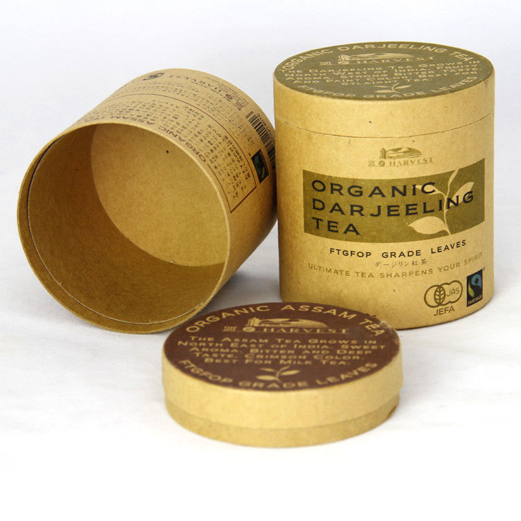 花の茶および栄養物の粉のために包む環境に優しいブラウン クラフト紙の缶