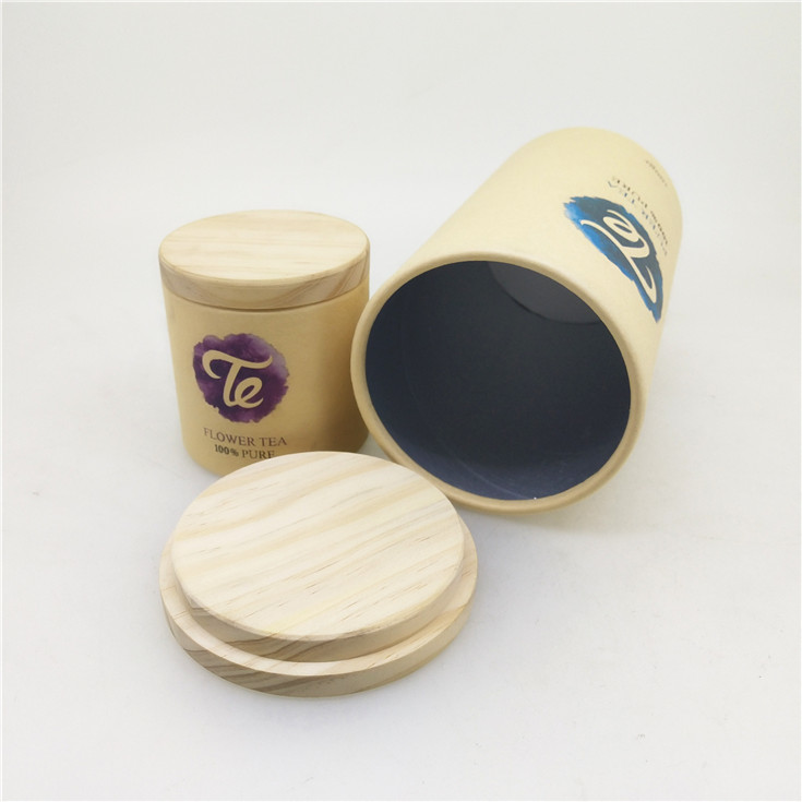 木製のふたの気密のペーパー包装の管/ボール紙シリンダー容器に栓をして下さい