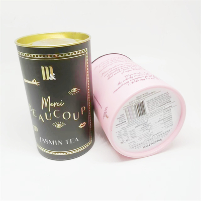 合成シリンダー金属のふたが付いている白いボール紙のペーパー管のアイス クリームの冷たい食品包装箱