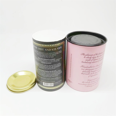 Custom Logo Food Grade Laundry Beads Cylinder Coffee Tea Kraft Paper Tube With Metal Lids