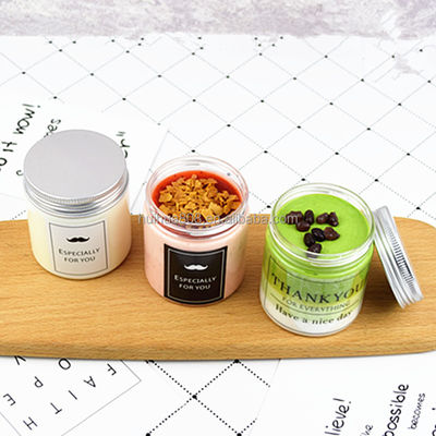 450ml食品等級の明確な円形ペットねじ上のふたが付いているプラスチック アイス クリームの瓶