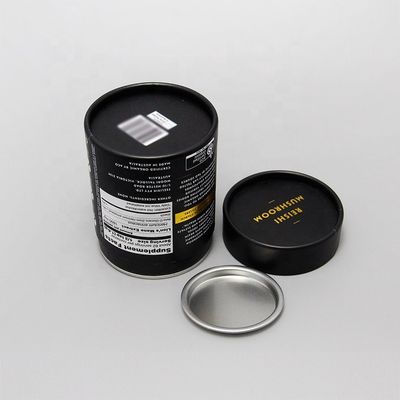 Custom Printed Round Paper Tube Packaging with Easy Open End and Metal Lid for Food Snacks Powder Nuts