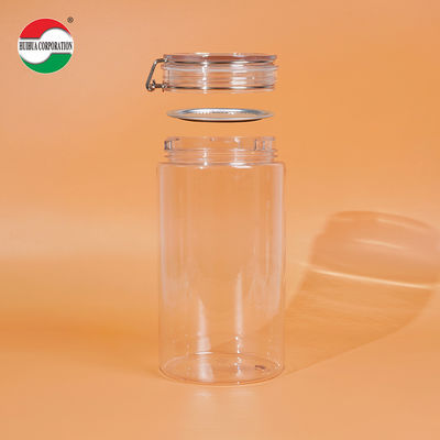 1660ML Recycled Used Transparent Storage Plastic Bottles Clear PET Cans Sealed Jar With Screw Lid For Pet Food Coffee