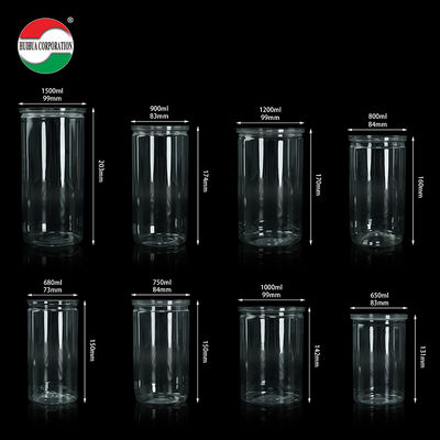 Food Grade White PET Cylinder Jar Screw Cap Factory Direct Plastic Bottle For Candy Oatmeal Snacks Dried Fruit Empty
