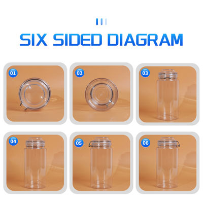 1660ML Recycled Used Transparent Storage Plastic Bottles Clear PET Cans Sealed Jar With Screw Lid for Pet food Coffee