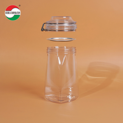 1080ML PET Clear PET Plastic Bottle Cylinder Jar Sealed Jars For Food Cover Lid Storage Solution
