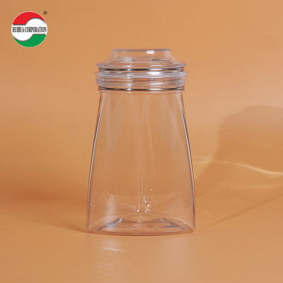 1080ML PET Clear PET Plastic Bottle Cylinder Jar Sealed Jars For Food Cover Lid Storage Solution