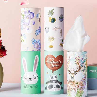 3ply Car Cylinder Tissue Paper Box Food Grade Bamboo