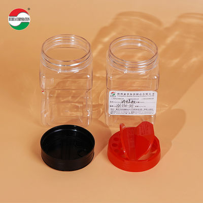 HUIHUA Factory Wholesale Price PET Plastic Spice Jar with Screen Printing for Cookware Salt Pepper Chili Seasoning Container
