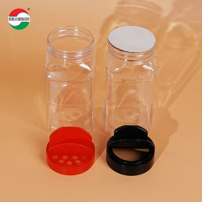 Kitchen Plastic Food Grade PET Container For Spices Salt Shaker Jars And Spices Flip Top Shaker Bottles