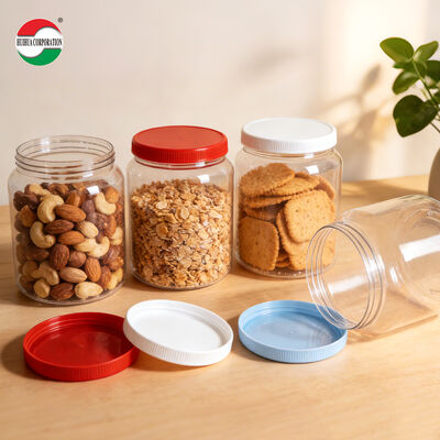 2000ml 2200ml 2625ml 広口菓子器 プラスチック製 PET 収納容器 スクロールキャップ付きパッケージ