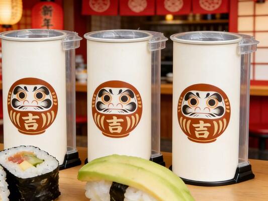 Custom Printed Food Grade Sushi Push Pop up Tube Creative Sushi Pop up Packaging Sushi Box Takeaway