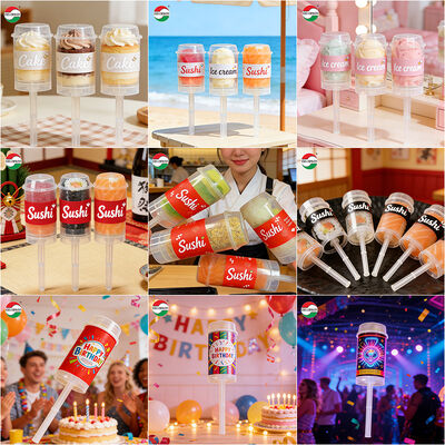 経済的な食品級寿司 ポップアッププラスチックチューブ オーダーメイド 新デザインPPプラスチックボトル ケーキゼリー用のパッケージ