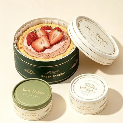Eco-friendly Custom Color Craft Paper Tube Box for Bakery Cake & Pastry Packaging