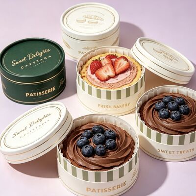 Eco-friendly Custom Color Craft Paper Tube Box for Bakery Cake & Pastry Packaging