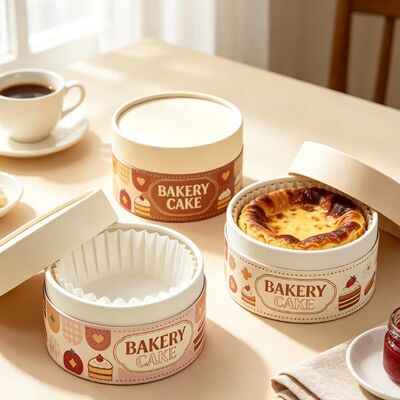高温耐性 食品用紙チューブ 梱包 ケーキのクッキー用の窓付きカスタム缶