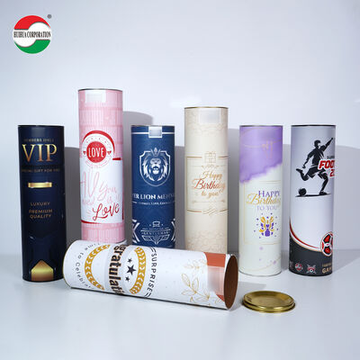 Custom Wine Bottle Paper Tube Packaging – Premium Cardboard Cylindrical Gift Box for Wine & Liquor Bottles