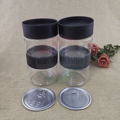 Black Lid Plastic Jars PET Material Transparent Storage Cans Food Packaging And Sub-Packaging For Storage Boxes