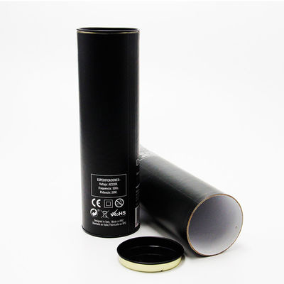 Hot Sell Luxury Cardboard Wine Bottle Cylinder Tube with Metal Lid Custom Logo Foil Stamping Gift Packaging for Champagne